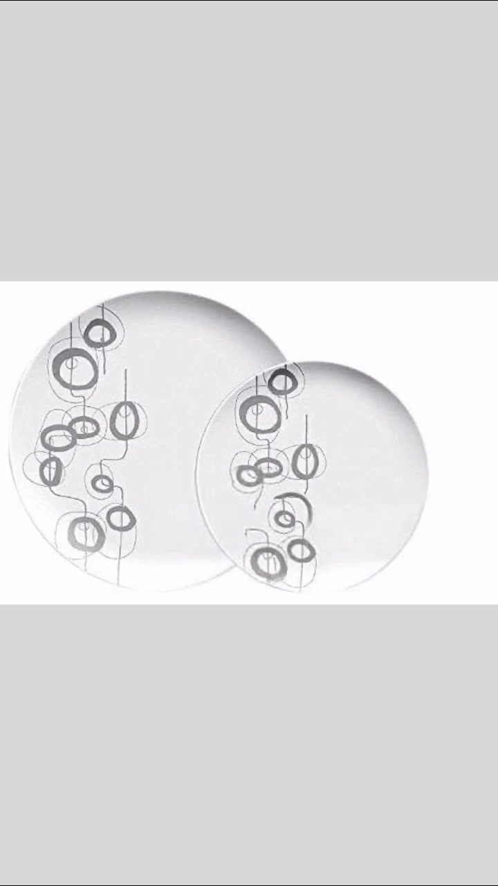 Ready to available now round mini chat plate in marble grey design, for ...