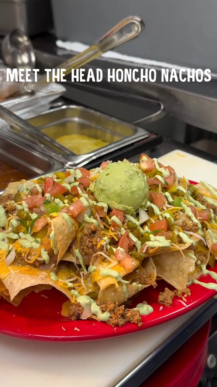 Meet the Head Honcho Nachos… First the chips. Then the meat. Then
