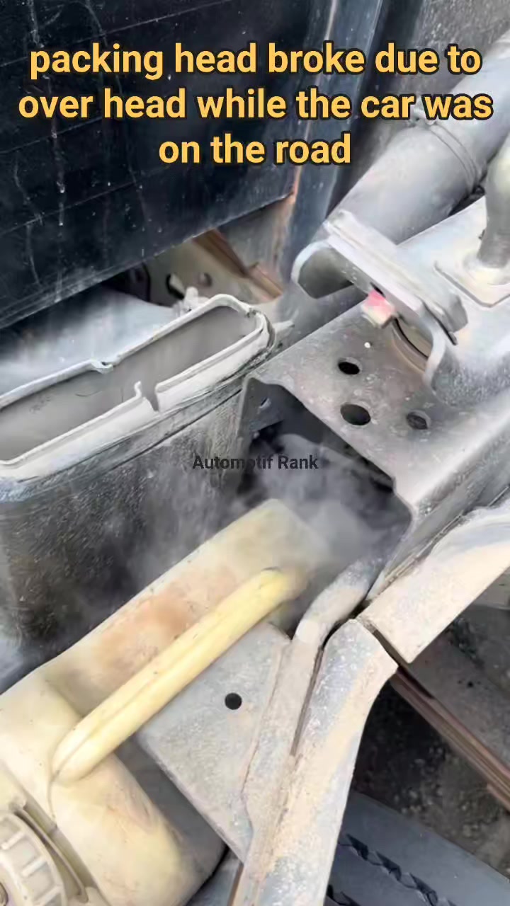 packing head broke due to over head while the car was on the road # ...
