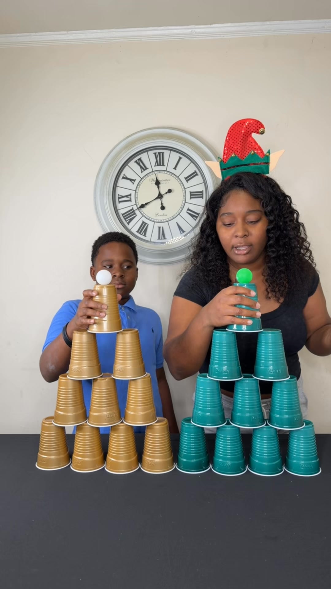 Stack the Cup Challenge: Mom vs Son (Who is Faster?) #stackingcups # ...