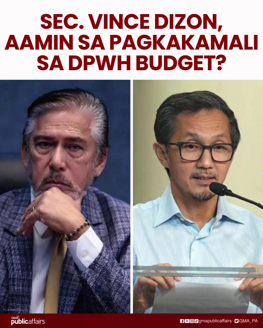 SEC. VINCE DIZON, AAMIN SA PAGKAKAMALI SA DPWH BUDGET? Ayon kay Senate ...