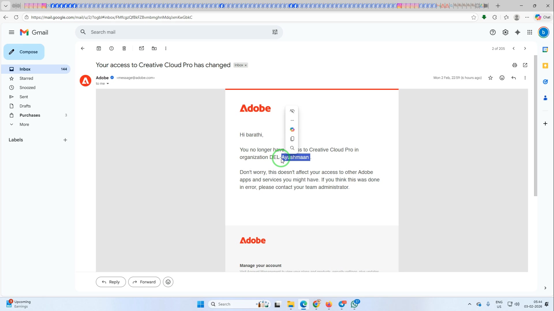 Adobe subscription ended. Photoshop is not working. Request admin. etc ...
