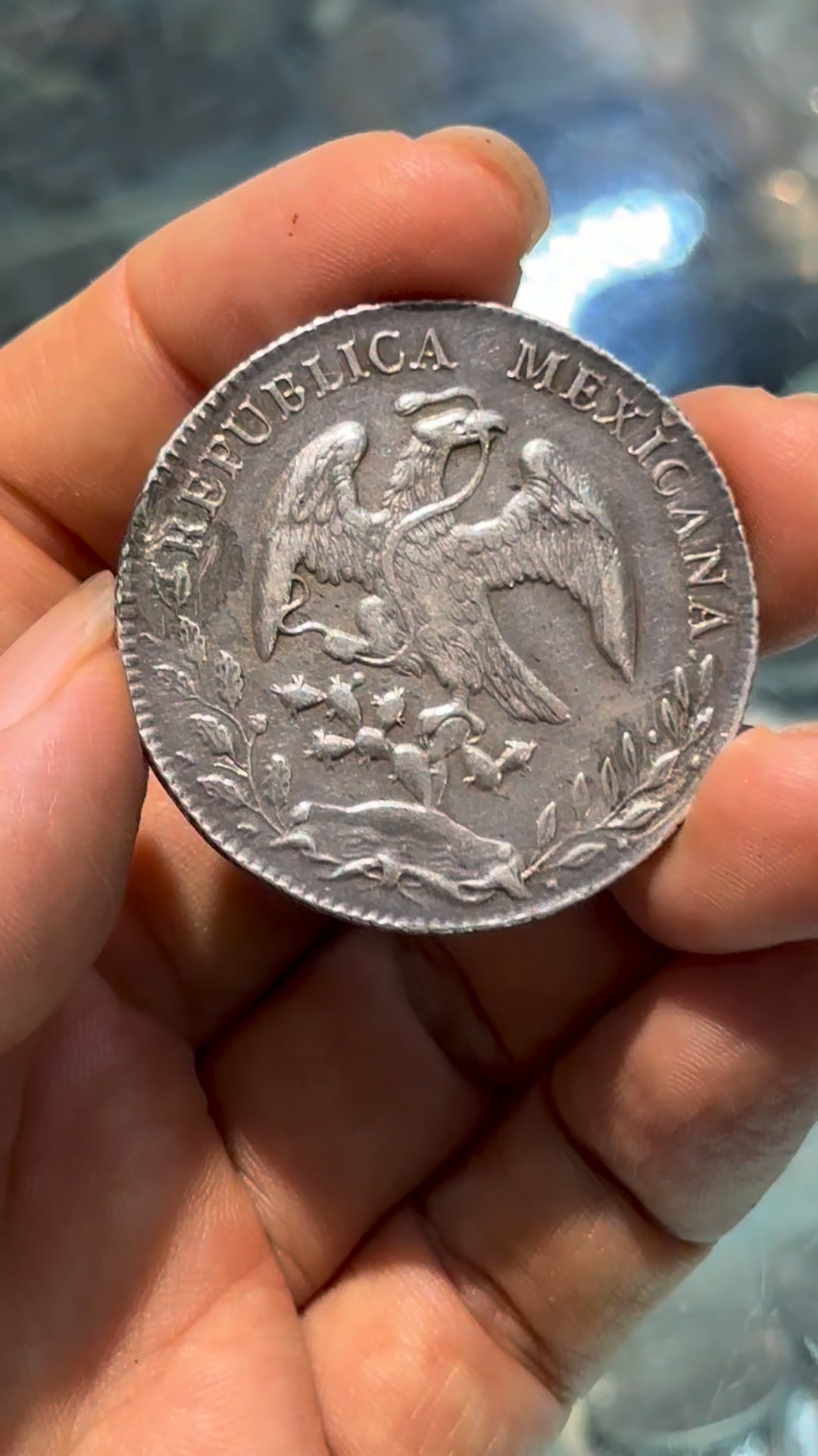 MEXICO 1880 8 Reales CaMG .903 Silver 27.54g AU-UNC Price : RM368