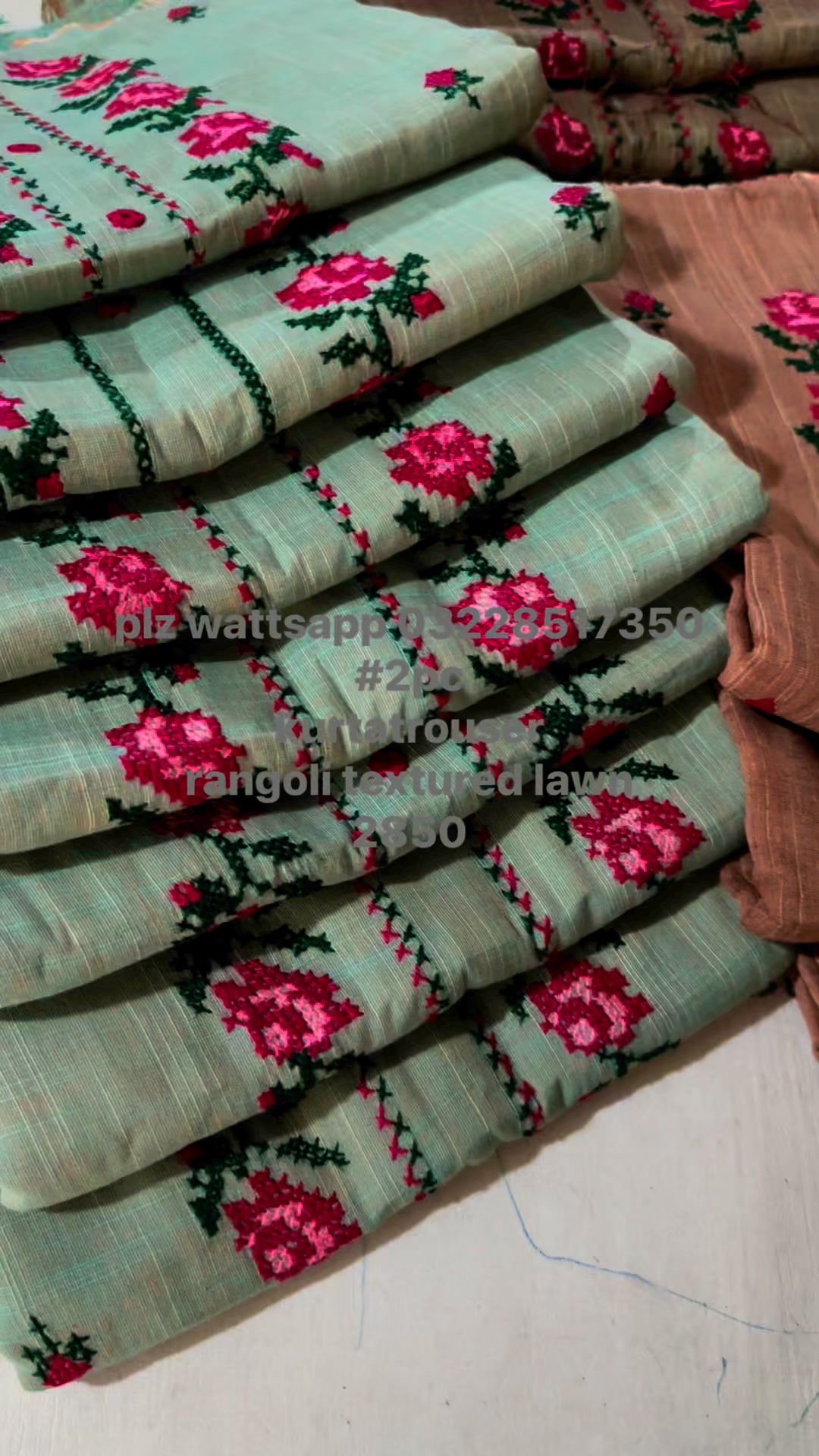 #newarrivals #summers #rangolitexturedlawn #kurtatrouser #handwork # ...
