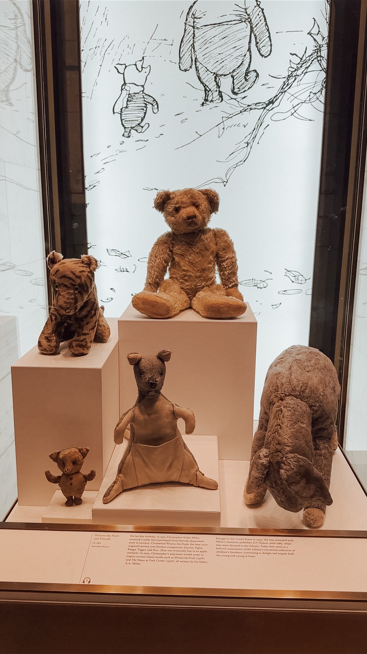 The original Winnie-the-Pooh teddy bears at #NewYork Library!