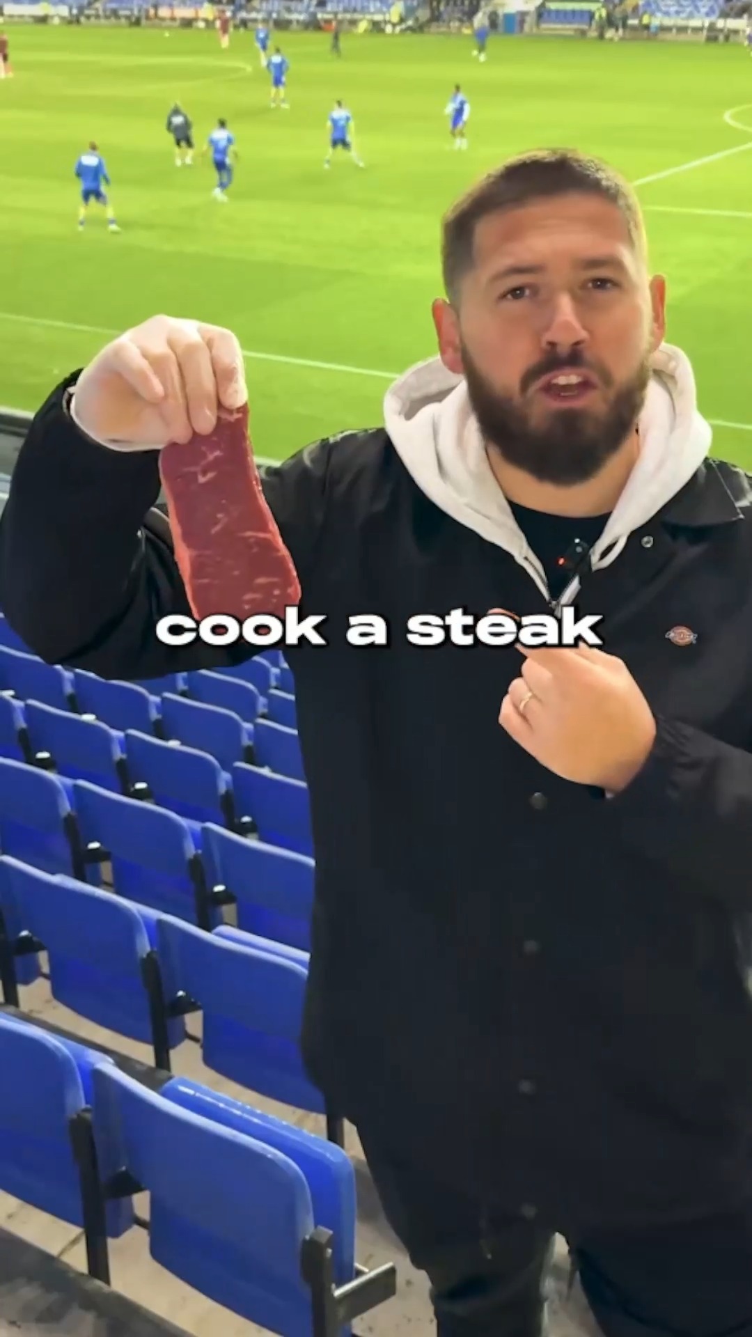 He cooks steak at football matches... Video Credit: johnnellis_ (TikTok ...