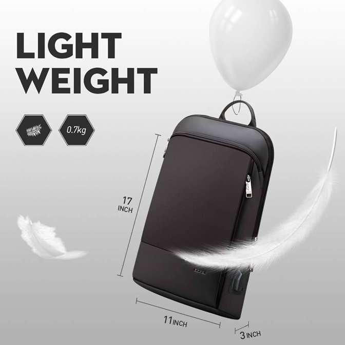 bopai slim laptop backpack Unisex Genuine Leather Men for 15-15.6 inch Business Smart Professional Lightweight Backpack with USB Charging Office Commuter Computer Rucksack Executive Anti Theft Black : Clothing, Shoes & Convenient USB Charging Port Stay charged on the go with an integrated external USB port and internal cable Bopai 17 inch Super Slim