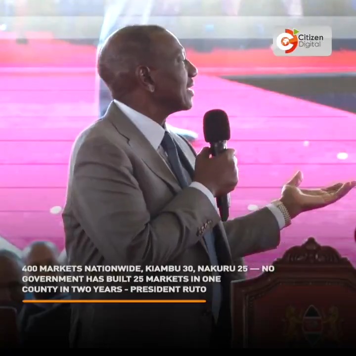 400 markets nationwide, Kiambu 30, Nakuru 25 — No government has built ...