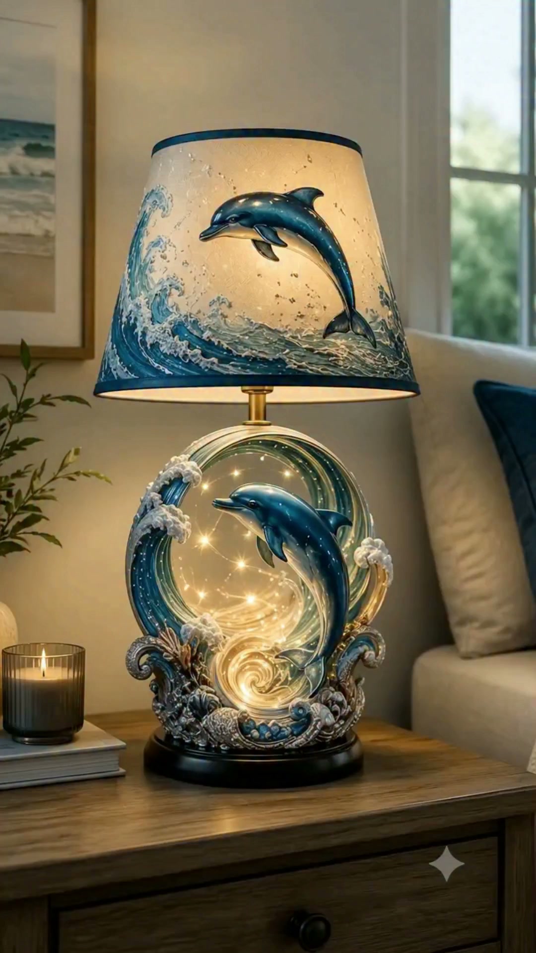 This majestic pink dolphin lamp. (Dural Vinnies)