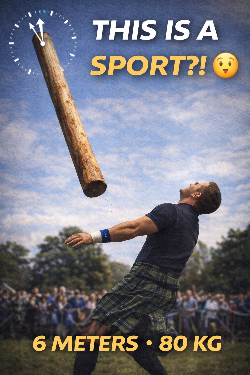 The caber toss is a traditional event of the Highland Games in Scotland ...