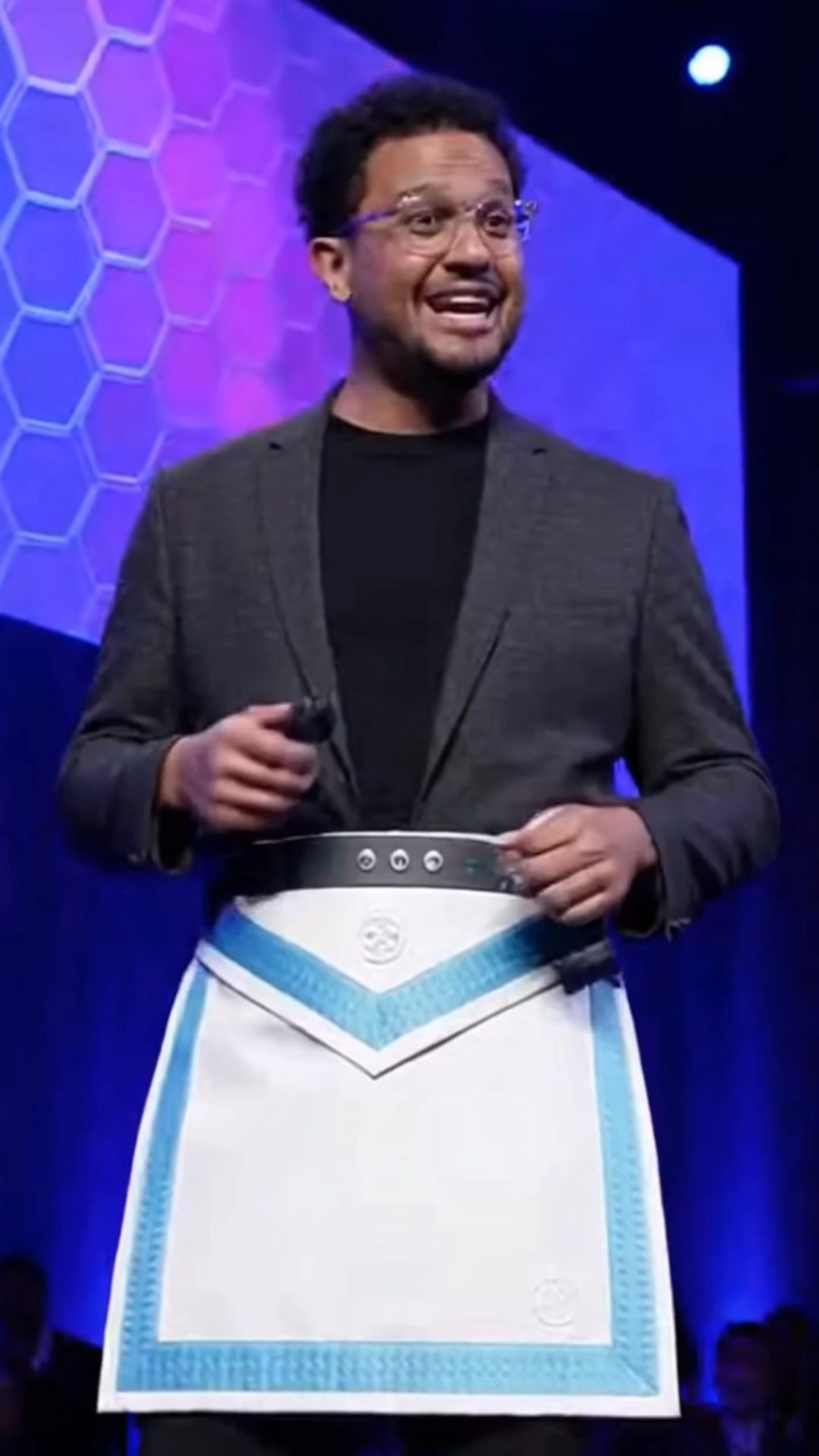 Using the latest in AI and Wi-Fi technology. This modern Masonic apron ...