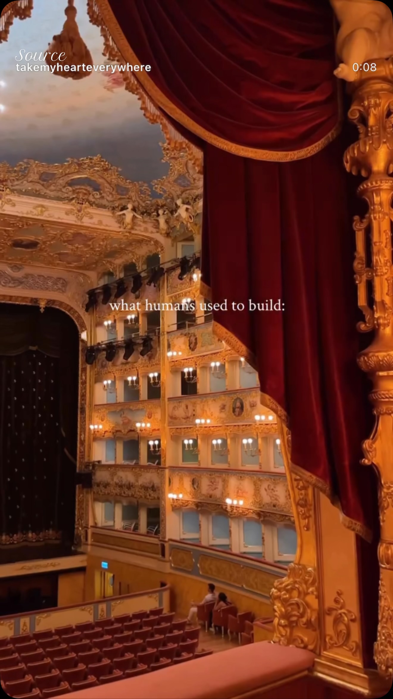 The stunning interior of Teatro La Fenice (The Phoenix Theatre) in
