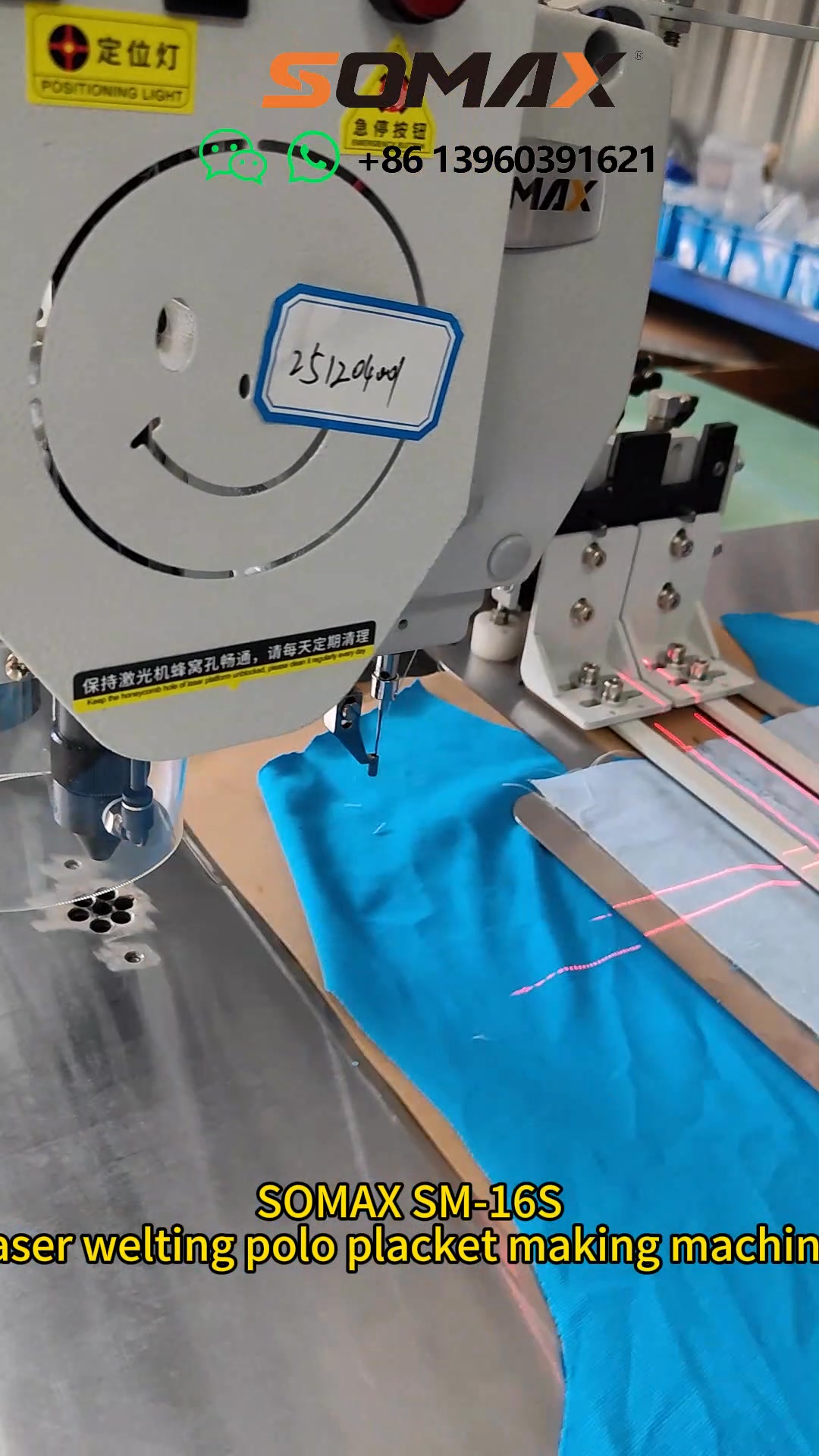 SOMAX SM-16S laser welting polo placket making machine#sewingmachine # ...