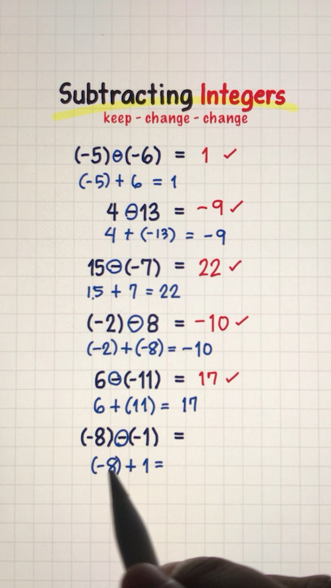 Subtracting Integers Made EASY! Learn KCC in Seconds! | Math Love