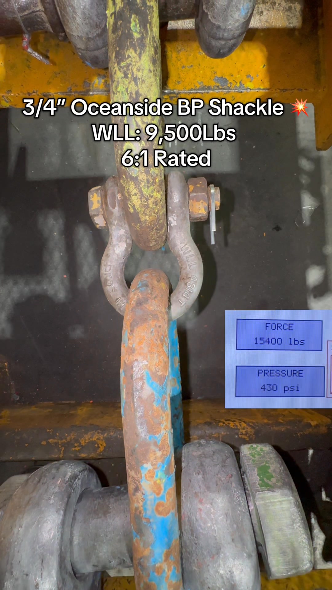 As a tester for our data cam, We took a 3/4” bolt pin shackle to the ...