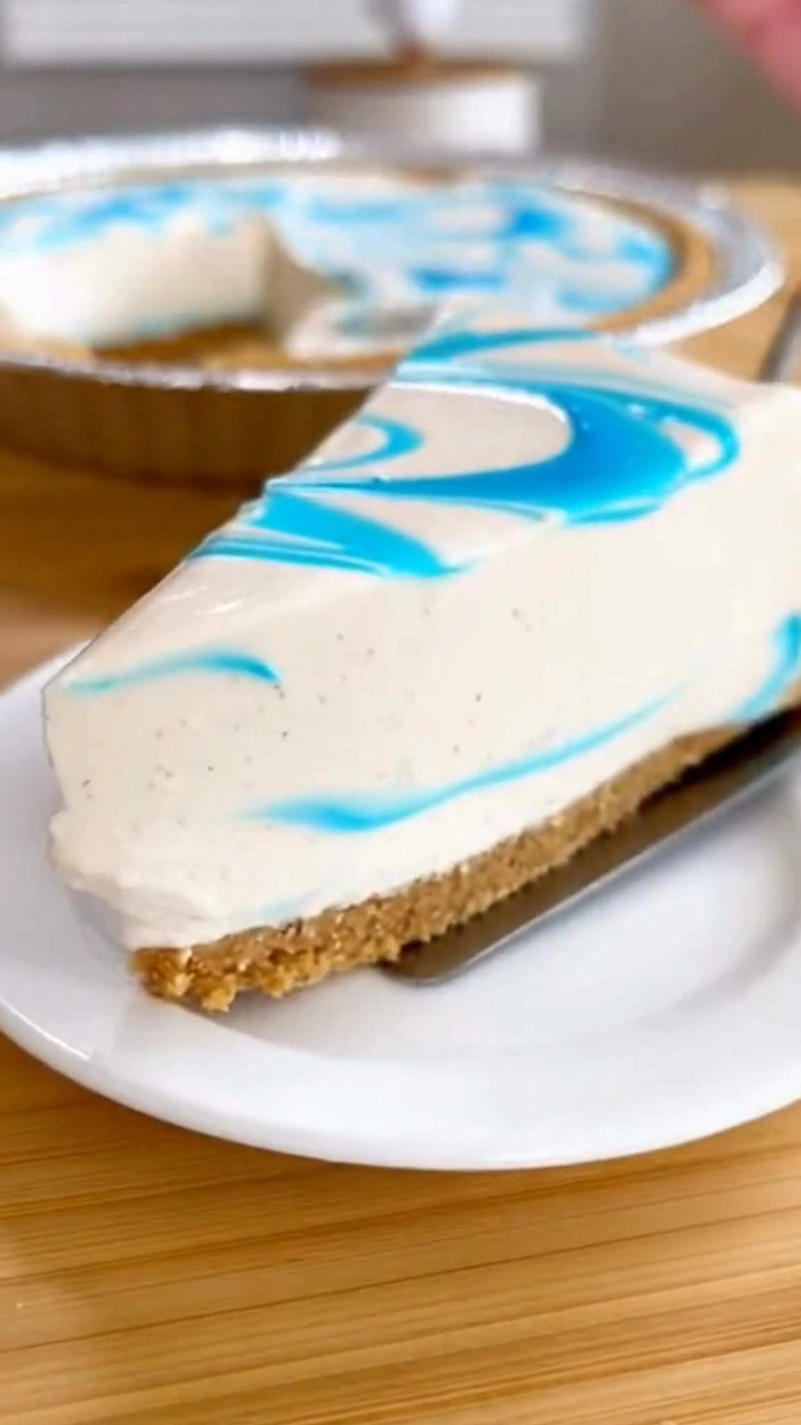 4-Ingredient Blue Raspberry Swirl Cool Whip Cheesecake Electric Blue ...