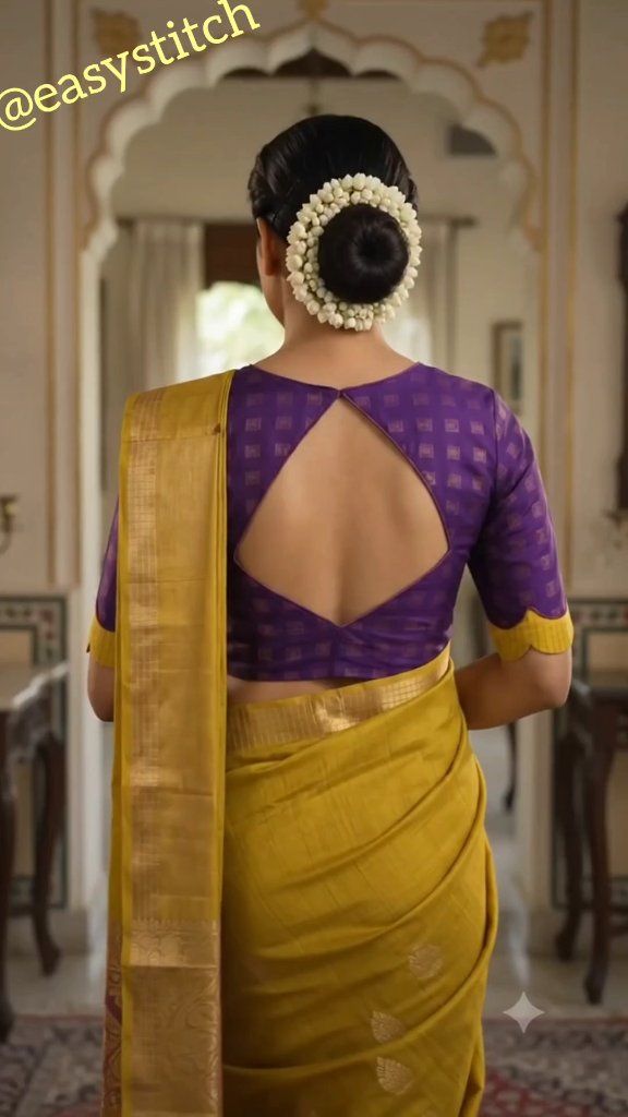 New Trending Blouse Back Neck Designs for Sarees