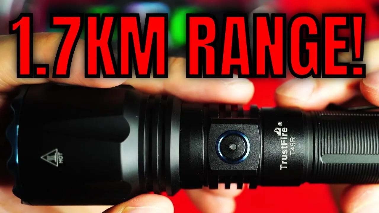 Lampe Torche Tactique TrustFire T45R LED - 1695m De Portée, 650 Lumens, étanche IPX8, Avec Interrupteur Nid à Rats