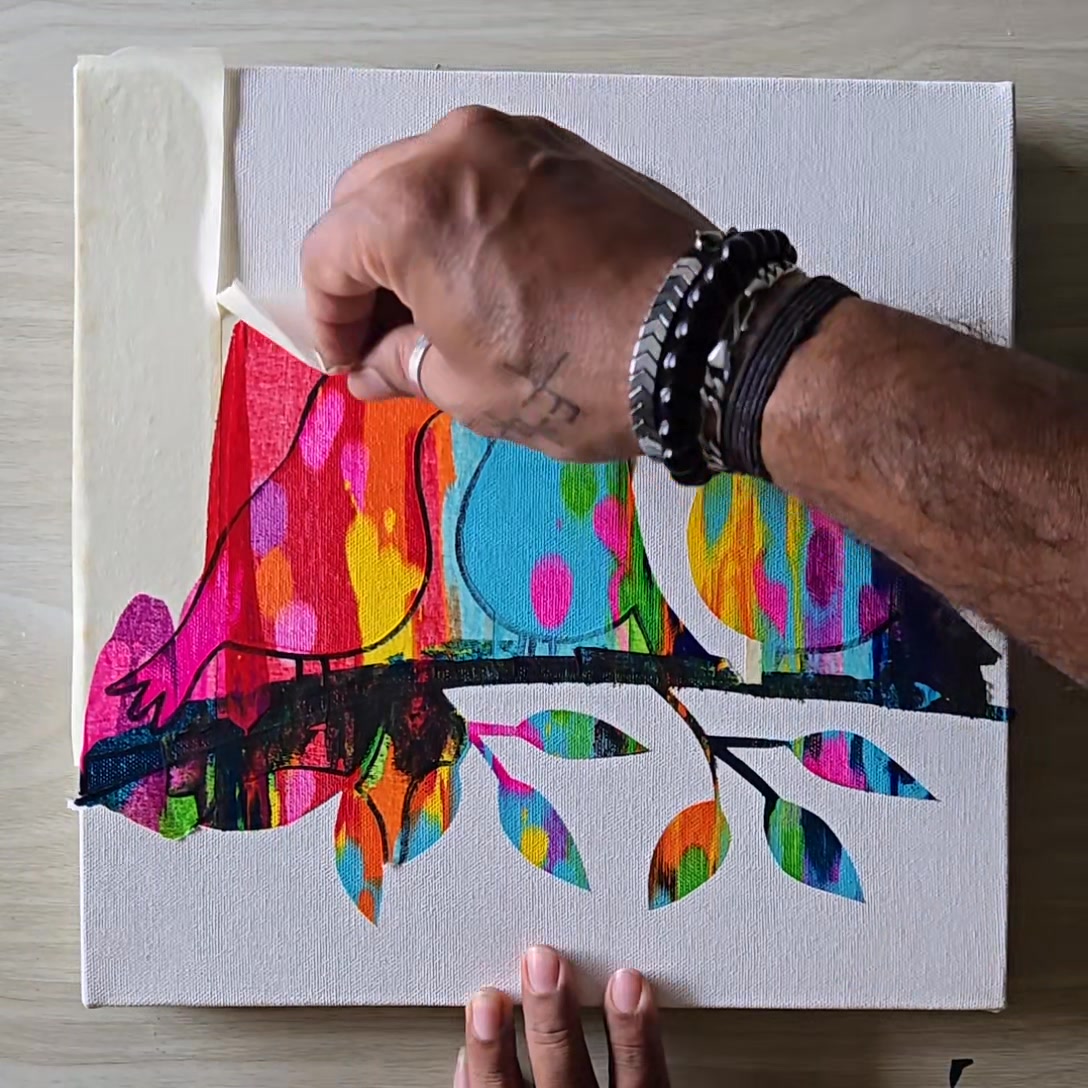 Amazing painting technique 😍😍😍 Easy acrylic painting 🎨 ️ ️ ...