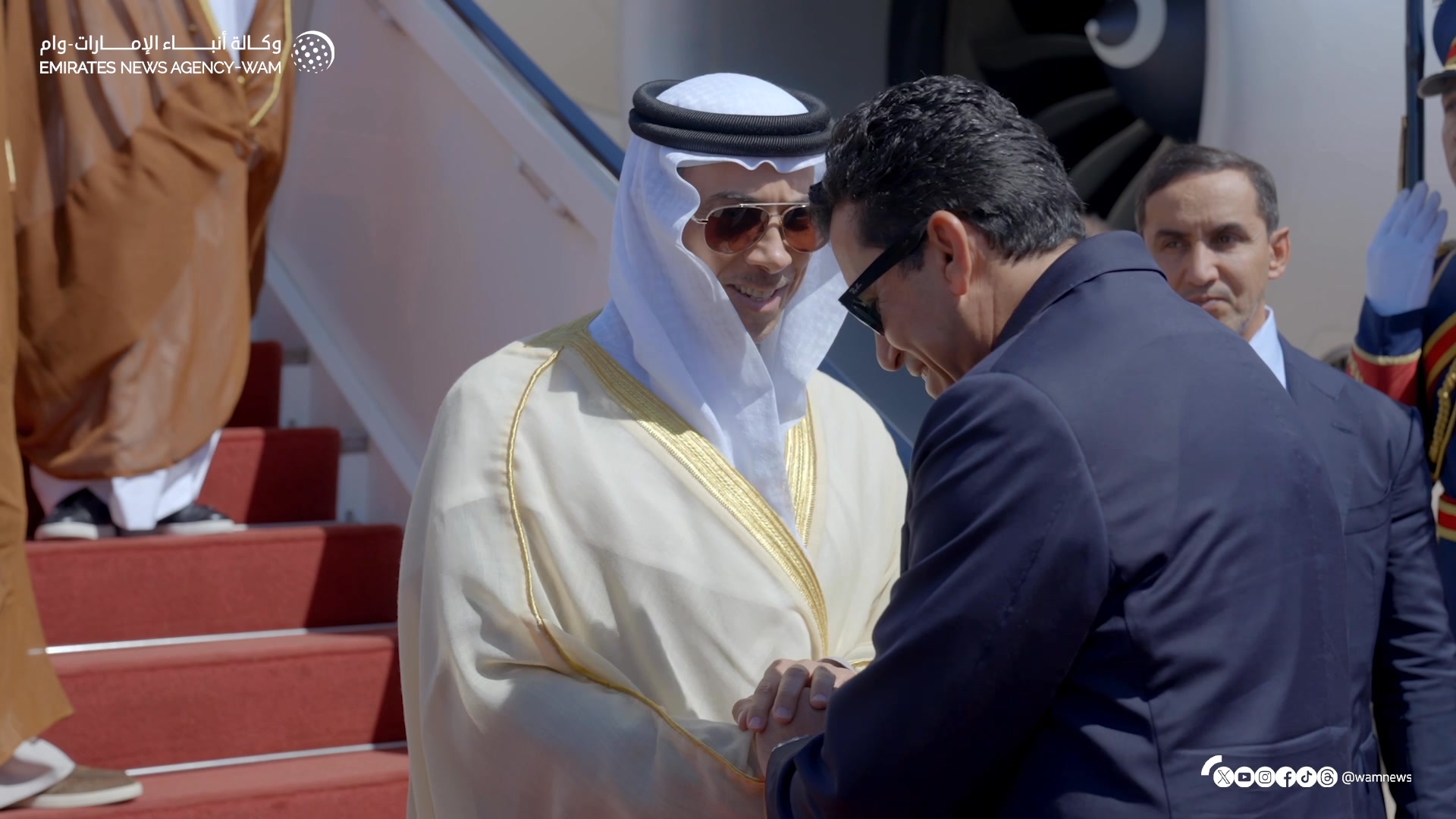 On behalf of UAE President, Mansour bin Zayed arrives in Egypt to ...