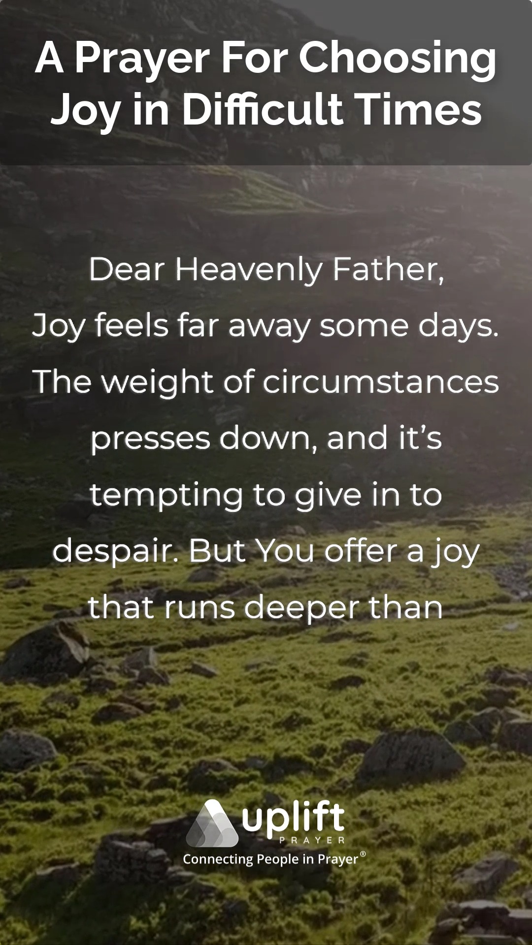 Joy isn’t the absence of hardship—it’s the presence of God in the ...
