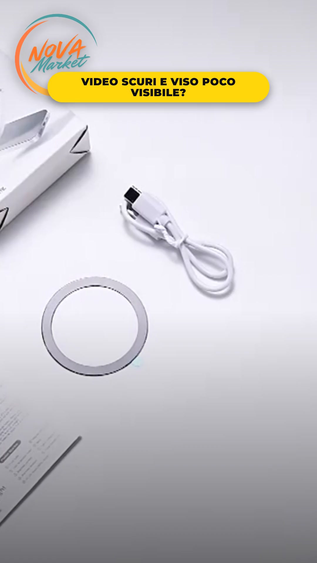 Supporto Selfie Estensibile Con Luce LED 3 Colori, 7 Livelli Luminosità, Rotazione 360°, Ricaricabile, Pieghevole - 4