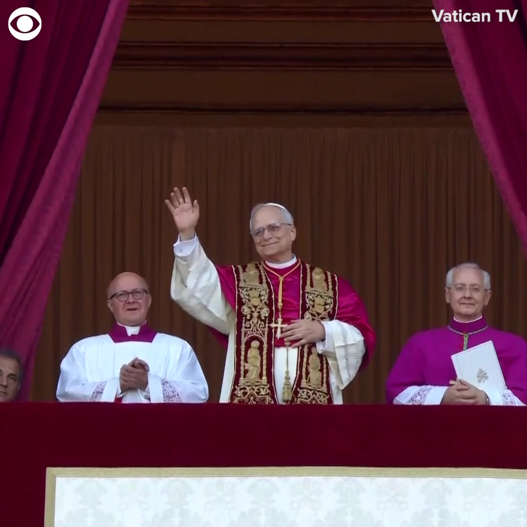 HISTORIC POPE: Cardinal Robert Prevost emerged on the balcony at the ...
