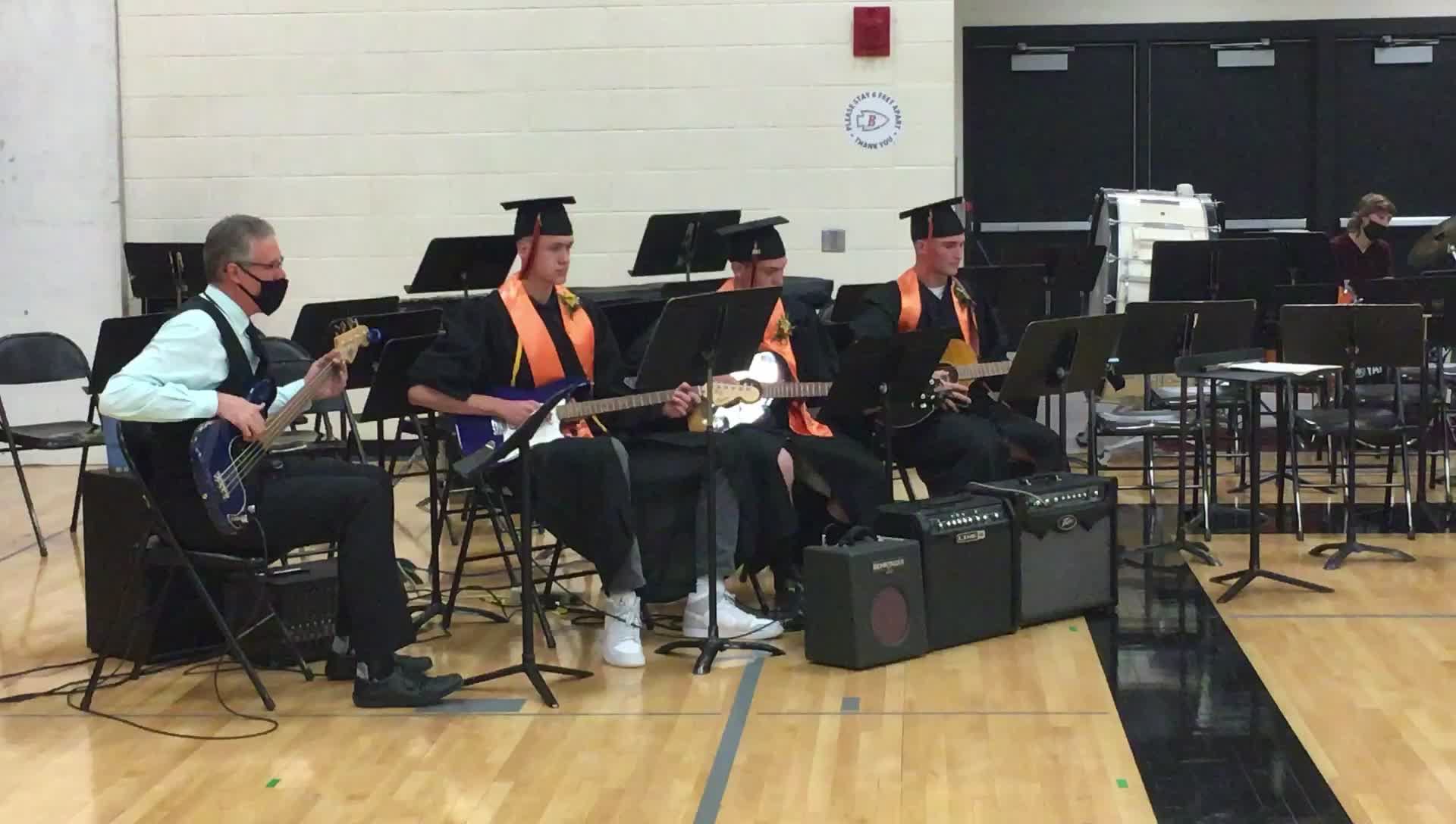 “Brown Eyed Girl” during the Belmont High School commencement. By The
