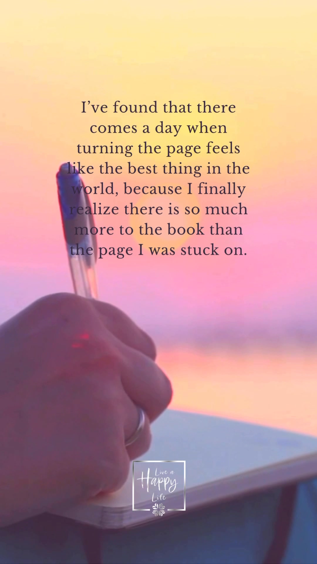 I’ve found that there comes a day when turning the page feels like the ...