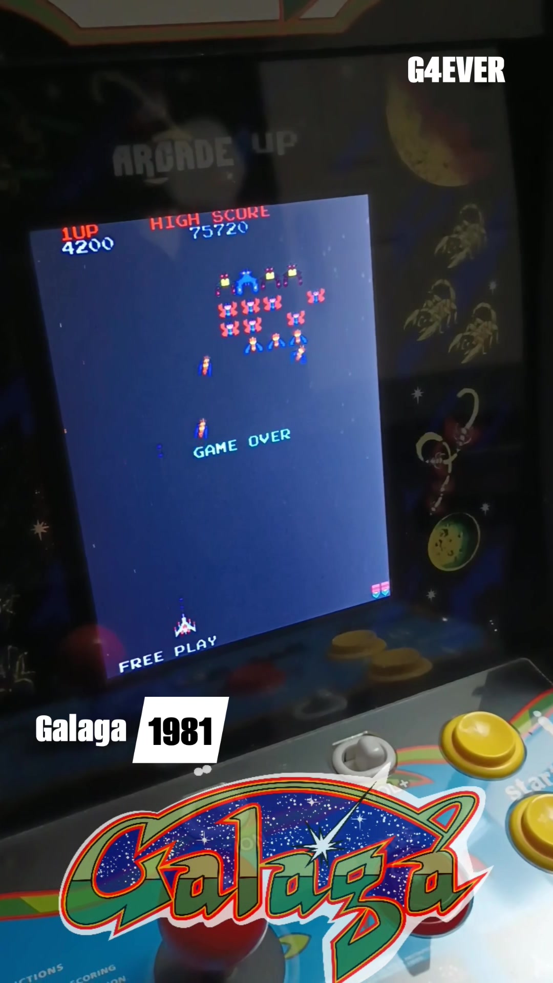 Galaga 1981 🕹️ #arcade #retrogaming #gaming4ever #Retro #arcadegames