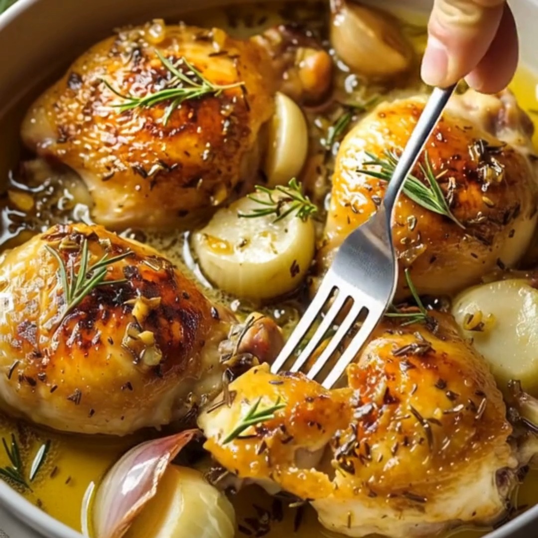 Cuisses de Poulet au Vin Blanc et Romarin Ingrédients: 1. 4 cuisses de ...