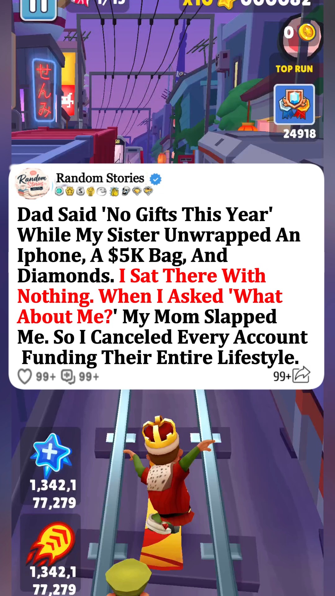 ダイアモンド Dad said 'No gifts this year' while my sister unwrapped an iPhone