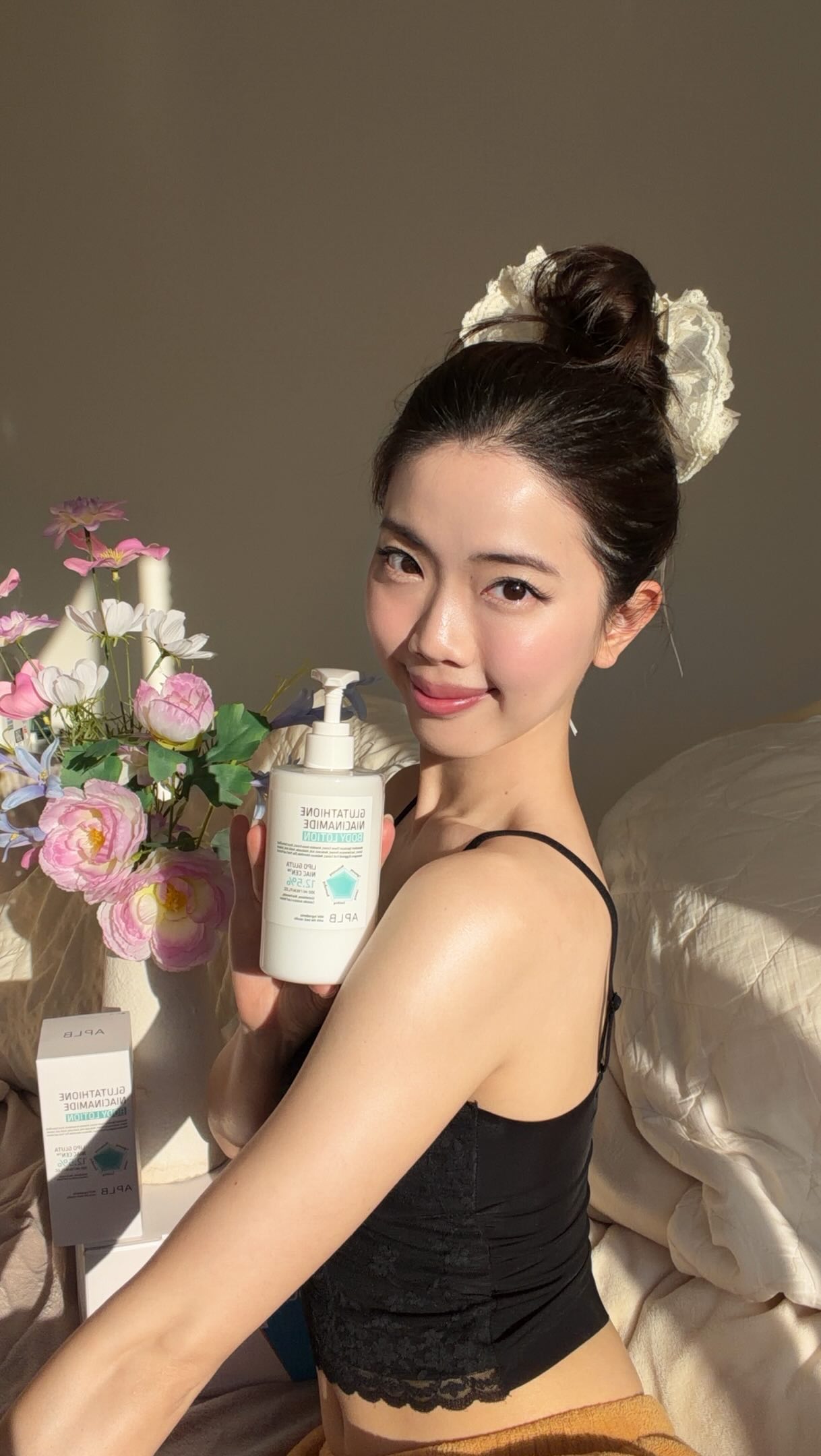 glutathione cosmetics review Body gotta match the face glow too ✨, 🩵APLB Niacinamide body lotion, love the light milky texture so much it gives that perfect glow without being sticky and greasy 🤩, #aplb #yesstyle Éclaircissante