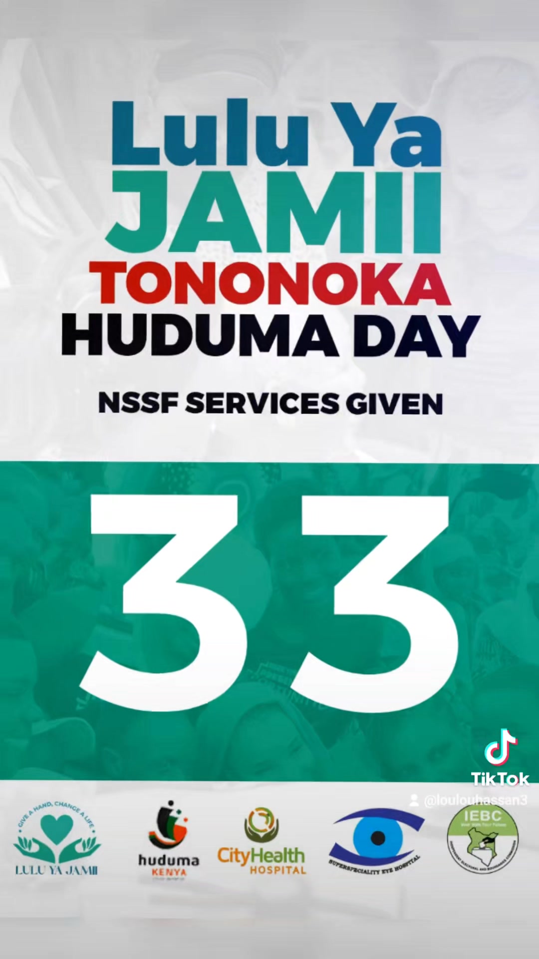 On Sunday, 1/2/2026, during the LULU YA JAMII Tononoka Huduma Day; A ...