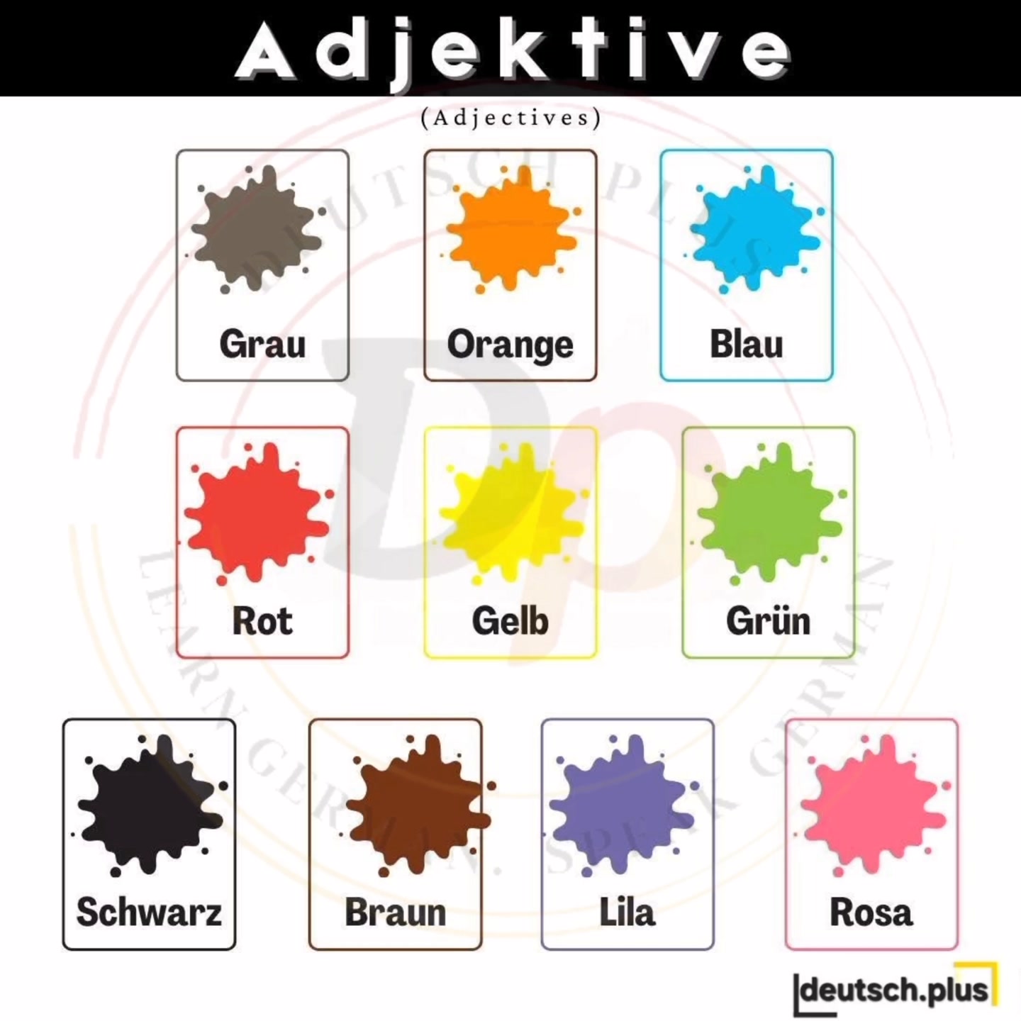 Farben Colors These are basic German color words used to describe ...