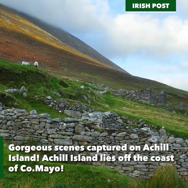 Achill Island lies off County Mayo. Marked by rugged mountains and peat ...
