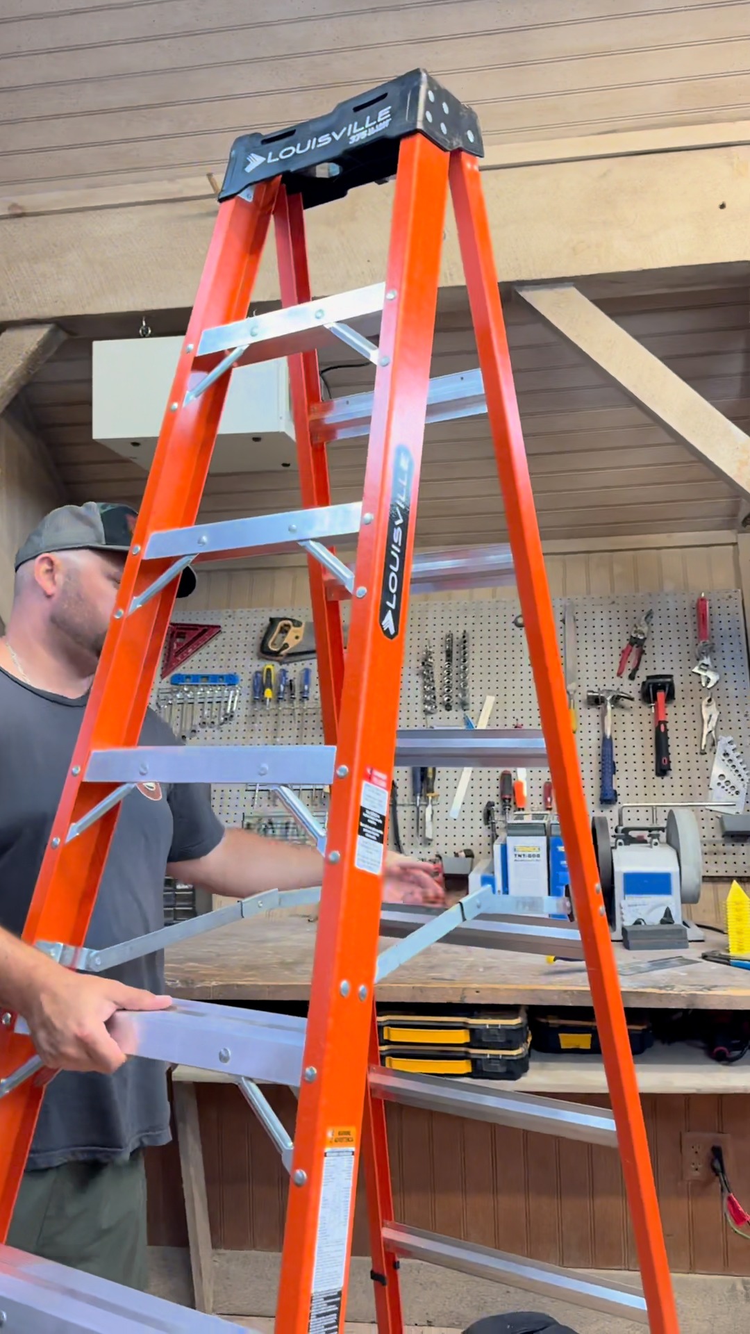 🪜 Here's a ladder that makes sense for high ceilings and electrical ...