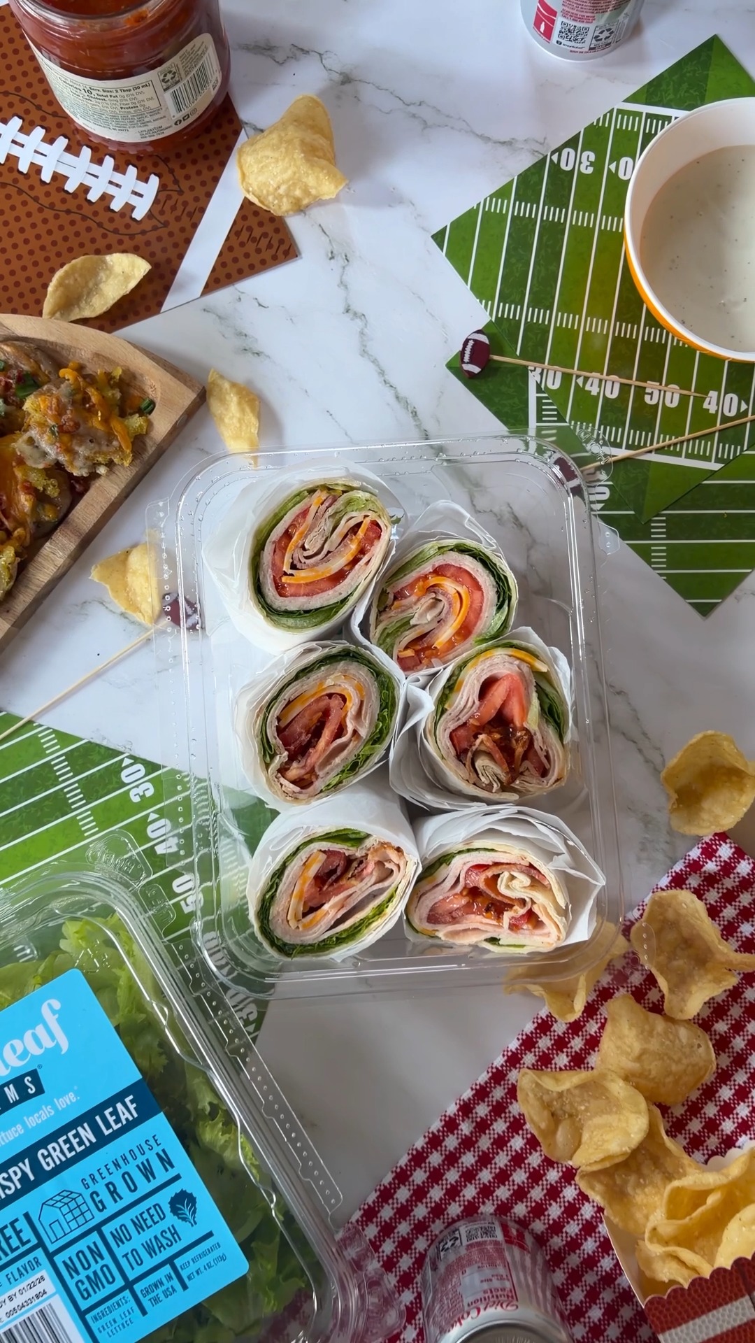 Big Game snacking, but make it fresh! Layer turkey, crispy bacon ...
