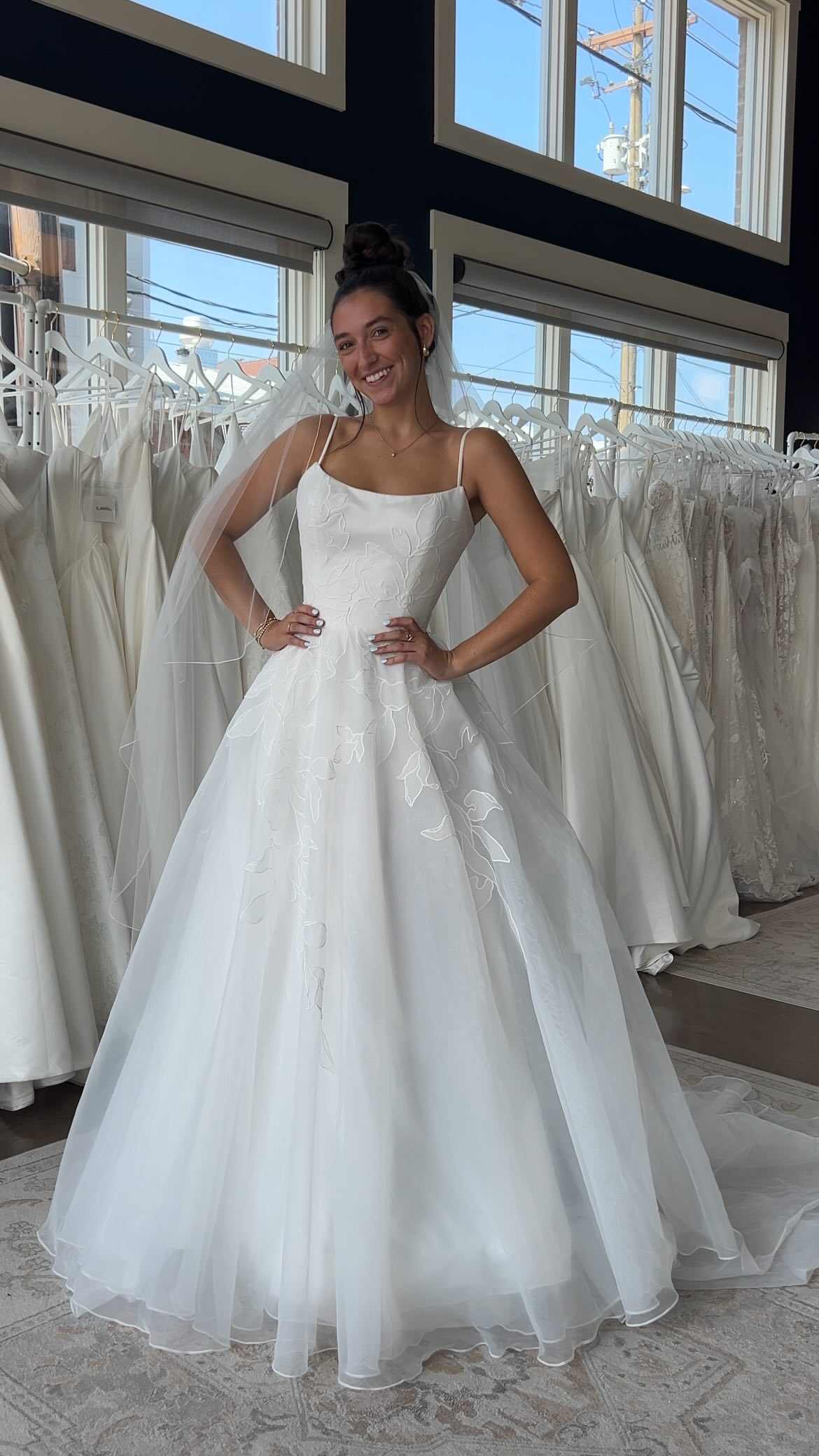 wedding dresses bowling green ky #sᴜɴᴅᴀʏsᴘᴏᴛʟɪɢʜᴛ for sister “Flora” and “Etta”💐 With matching floral appliqué and stunning a-line silhouettes, these gowns are perfect! Which is your favorite?💗, #bridalboutique #floralgown Bridal salons