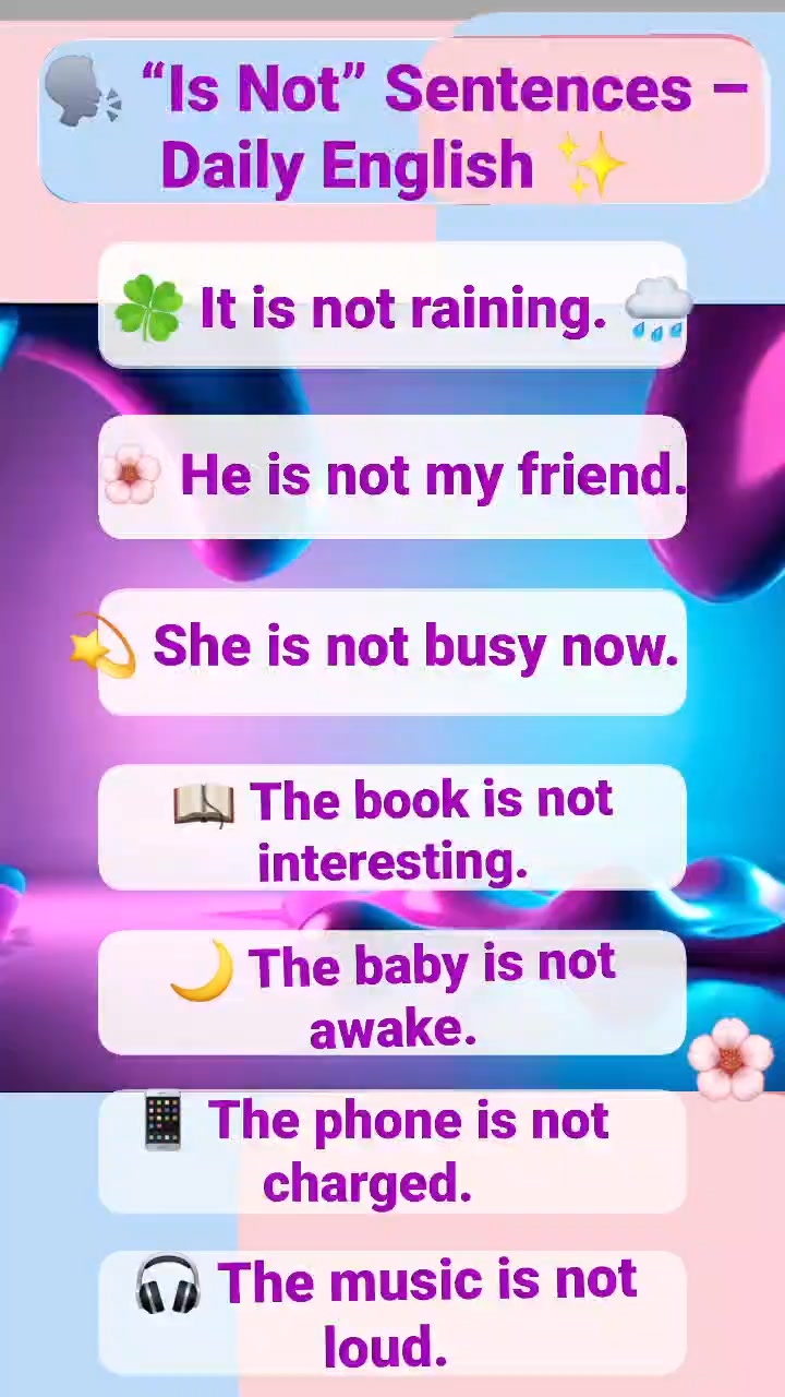Daily English Speaking: Am Not Sentences #spokenenglish #learnenglish # ...