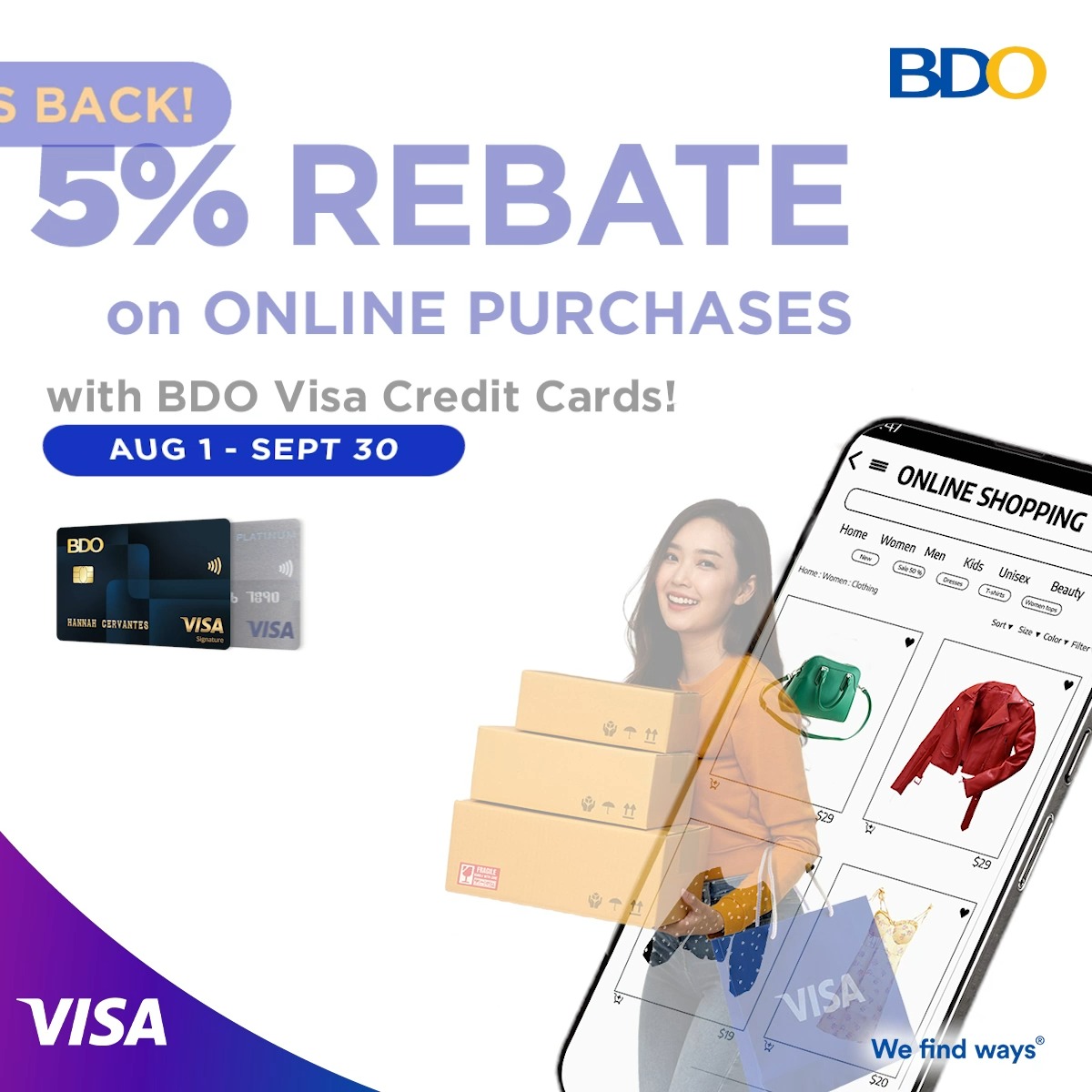 BDO Unibank - Get 5% or up to P5,000 rebate on ONLINE... | Facebook