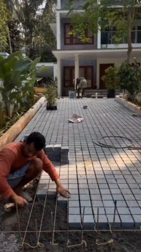 Perfect Grid Paver Block Road 😲 String Line Se Accurate Laying ...