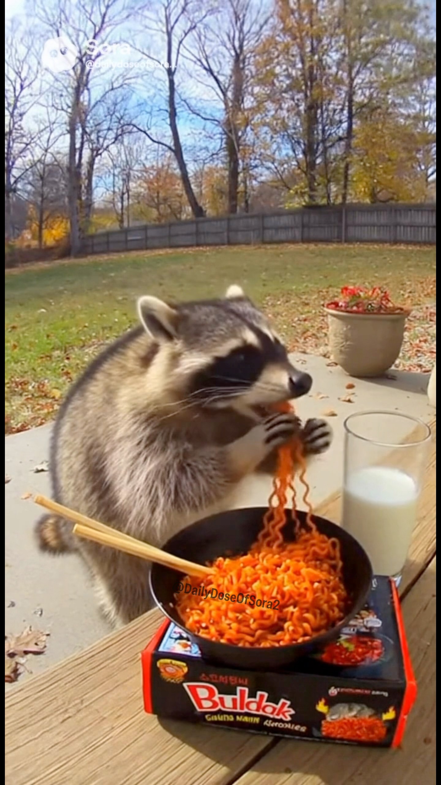 Raccoon 🦝 reaction to Spicy 🥵 Ramen challenge 🍜 #viral #funnyanimals # ...