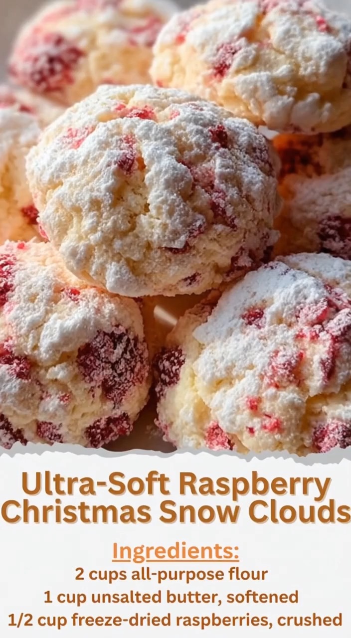 Ultra-Soft Raspberry Christmas Snow Clouds Ingredients: - 2 cups all ...