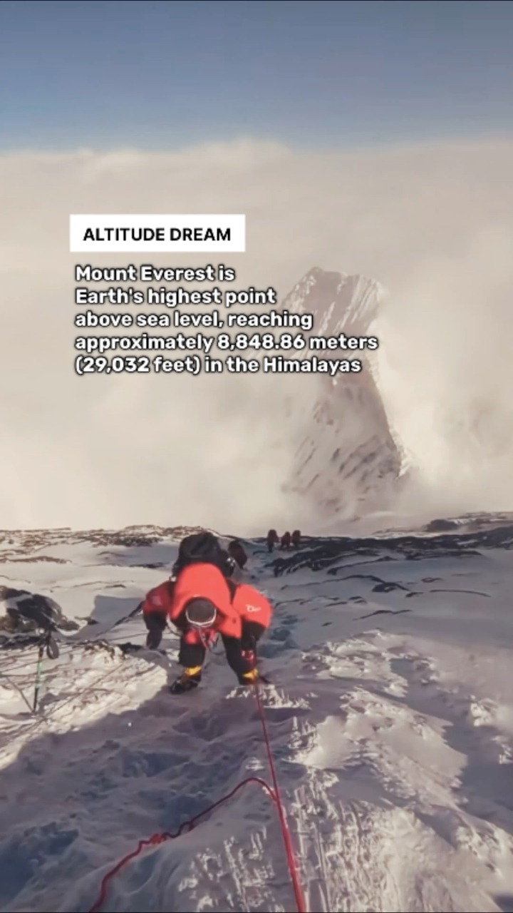 Mount Everest is Earth's highest point above sea level, reaching ...