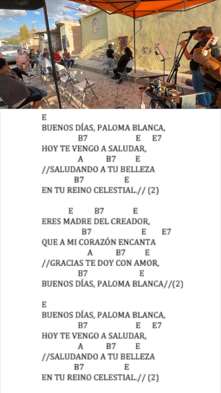 “BUENOS DÍAS PALOMA BLANCA” (Con letra y acordes) Coro Cristo Vive ...
