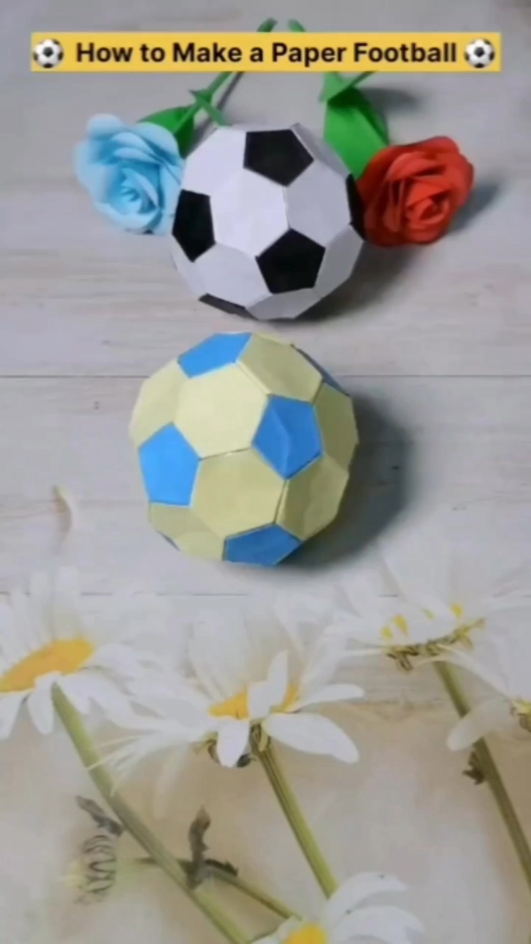 ⚽️ How to Make a Paper FOOTBALL ⚽️ ORIGAMI PAPER FOOTBALL ⚽️ DIY PAPER ...