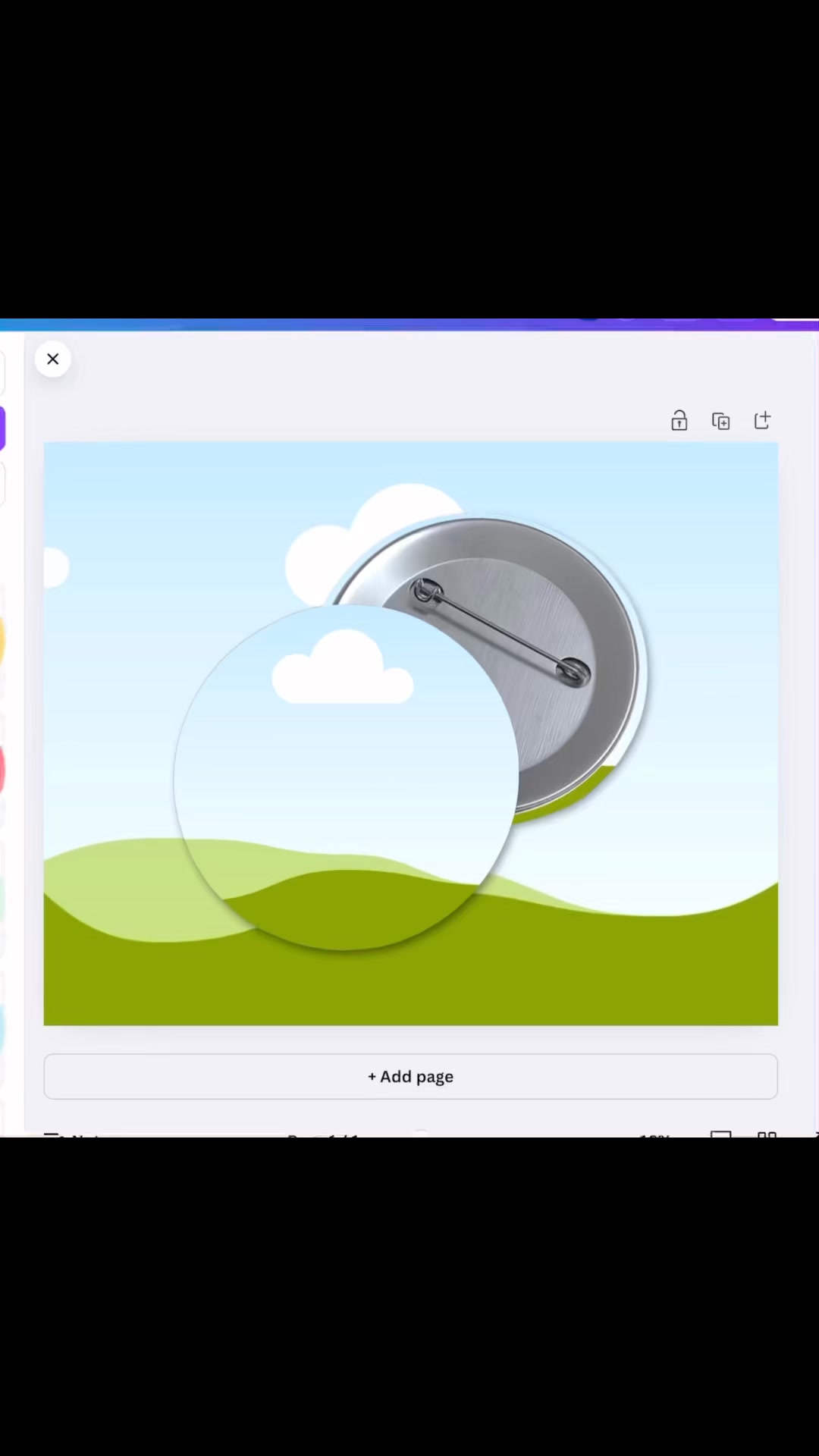 Round button pin mockup canva drag and drop template Easy to use drag ...