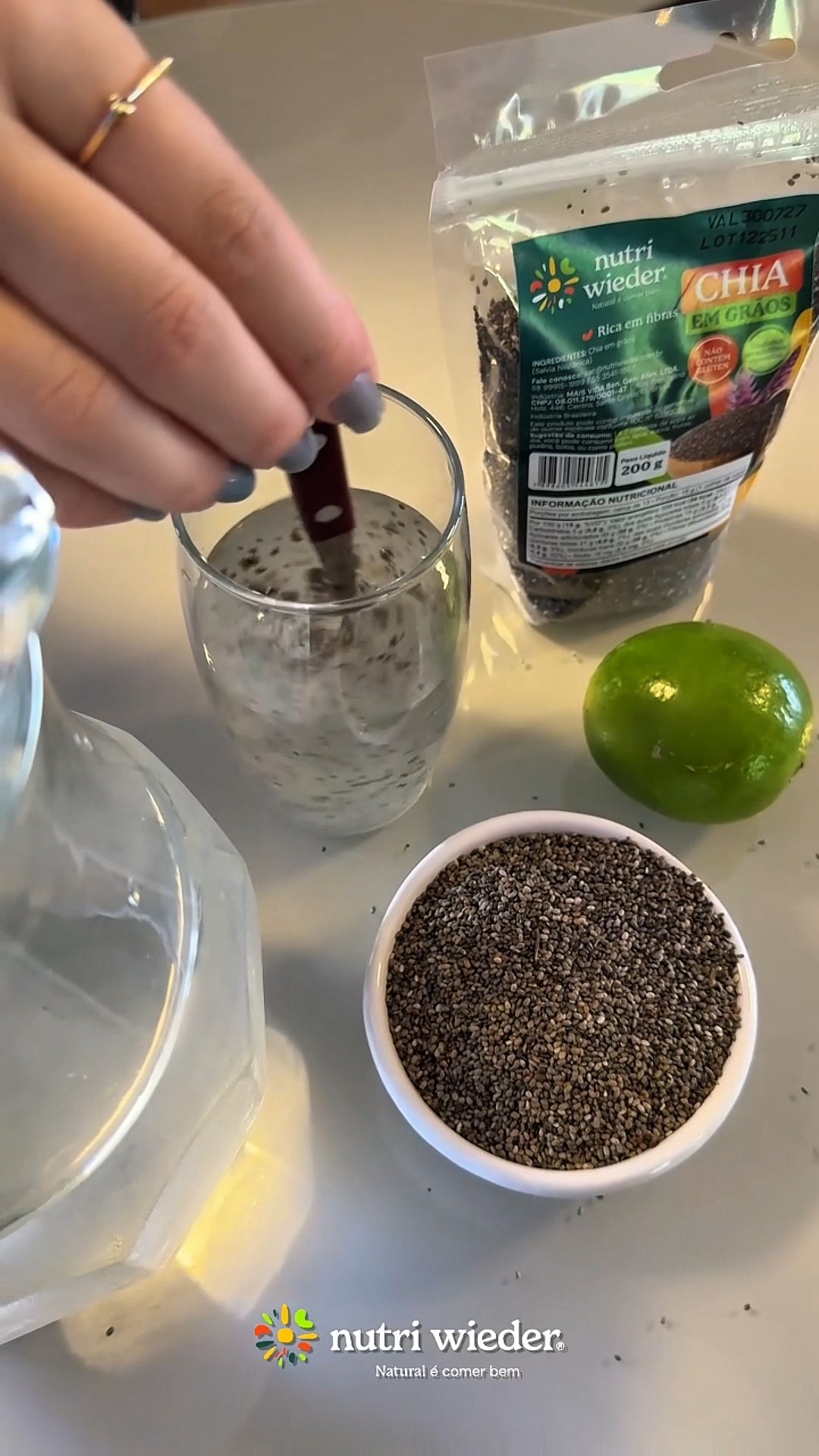 chia pode ir ao fogo 🔥 Shot de Nutri Wieder!, Uma receita simples, rápida e cheia de benefícios para o seu dia., Perfeita para:, ✔️ Hidratação, ✔️ Saciedade, ✔️ Bom funcionamento do intestino, ✔️ Reforço de vitamina Lø§t Mår¥ Miami Mint Flavour_Apple Flavours:Blueberry Watermelon