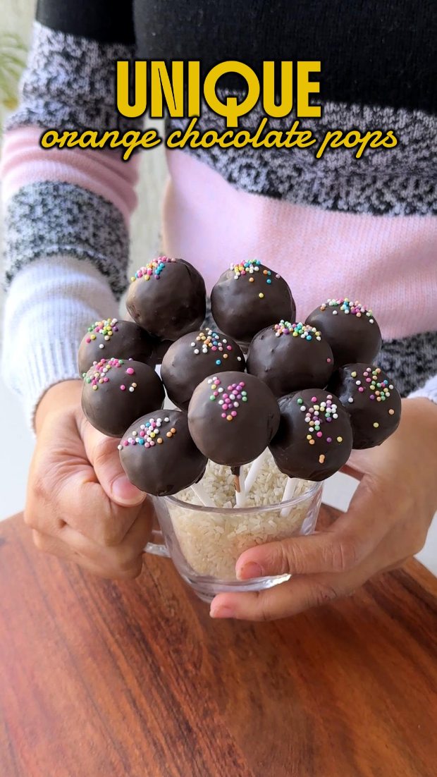 Unique Chocolate🍫 + Orange🍊 Pops🍡 Recipe👇🏻 Chocolatey pops with a ...